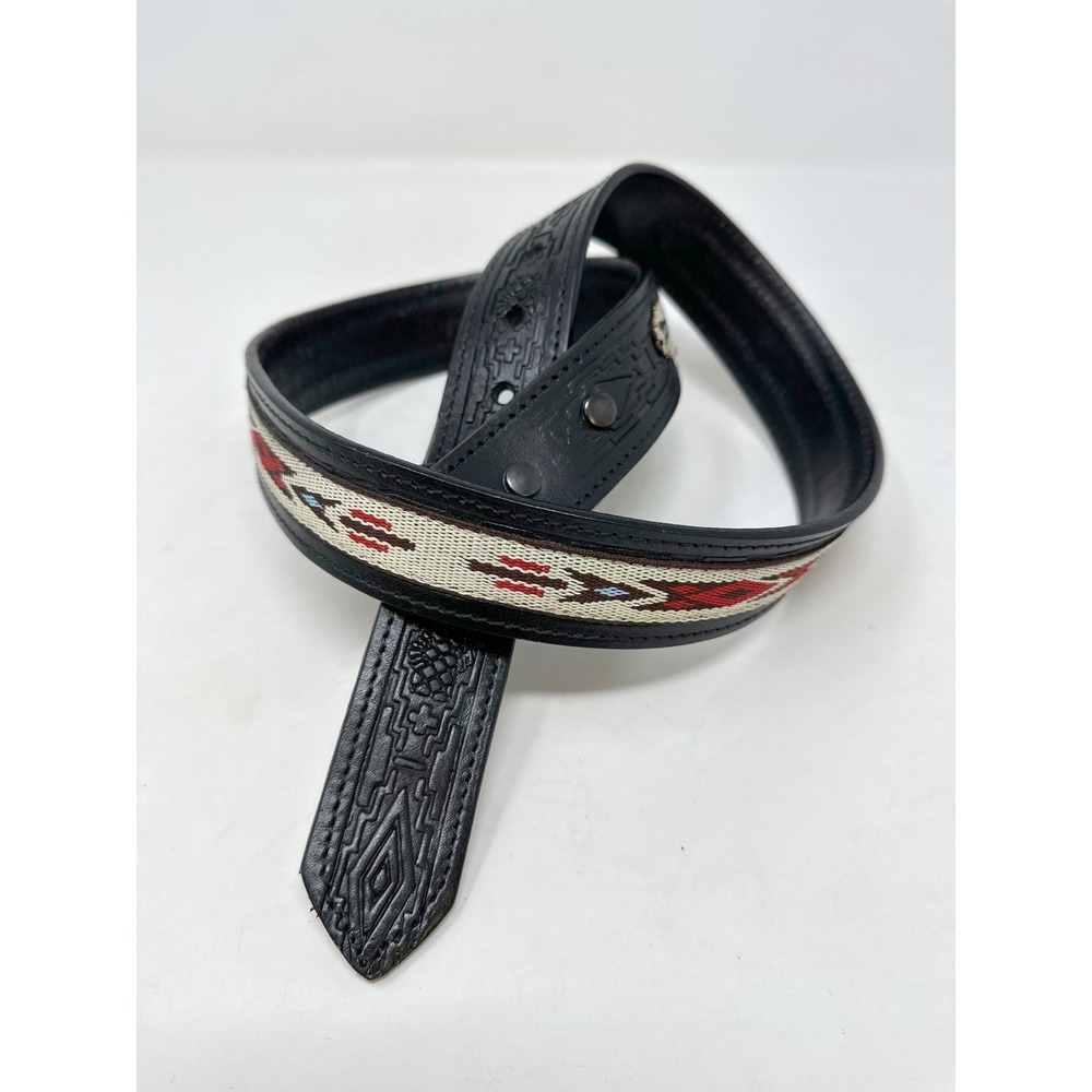 Unbranded 1.5" Western Tribal Inlay Leather‎ Belt Black 36